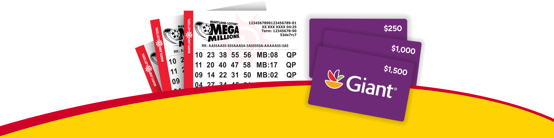 mega millions tickets and giant gift cards